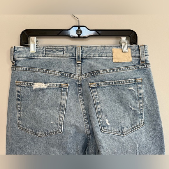 AG Jeans Contour 360° Angeline High Rise Flare Stretch Raw Hem Blue Jeans, 30 - Picture 4 of 10